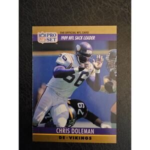 Chris Doleman 1990 Pro Set #18 - Minnesota Vikings - error - LT sacks & Townsent